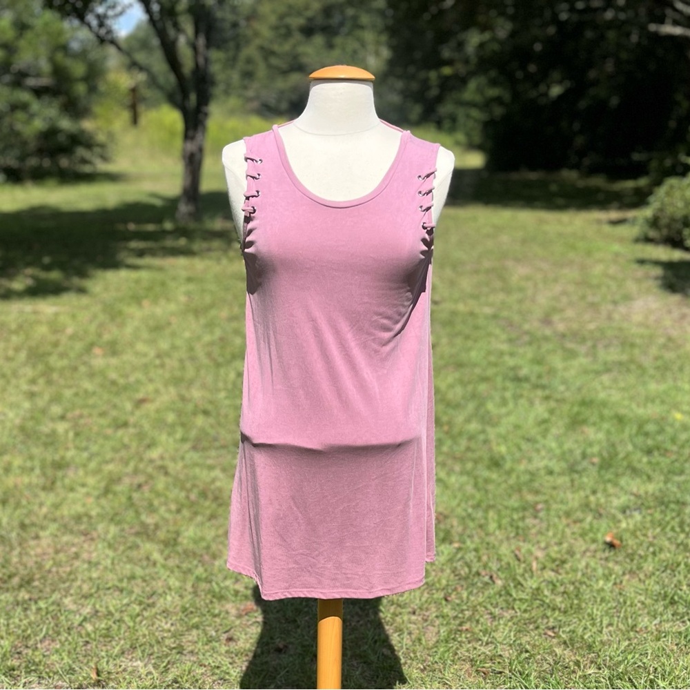 Tresics Luxe Pink Lace Up Tank Top Style Mini Dress Size S/P